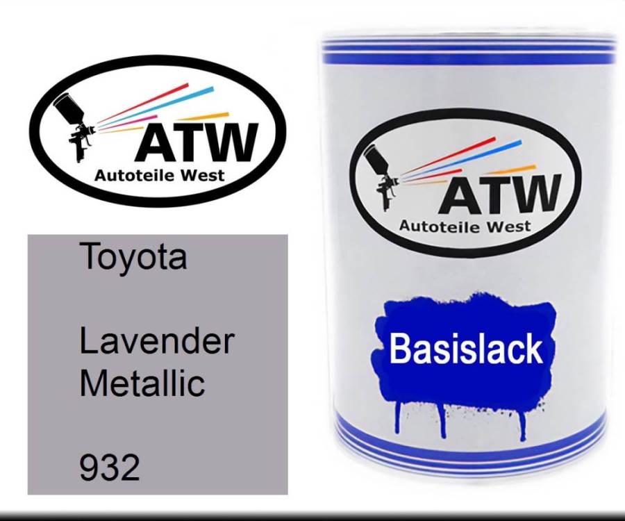 Toyota, Lavender Metallic, 932: 500ml Lackdose, von ATW Autoteile West.